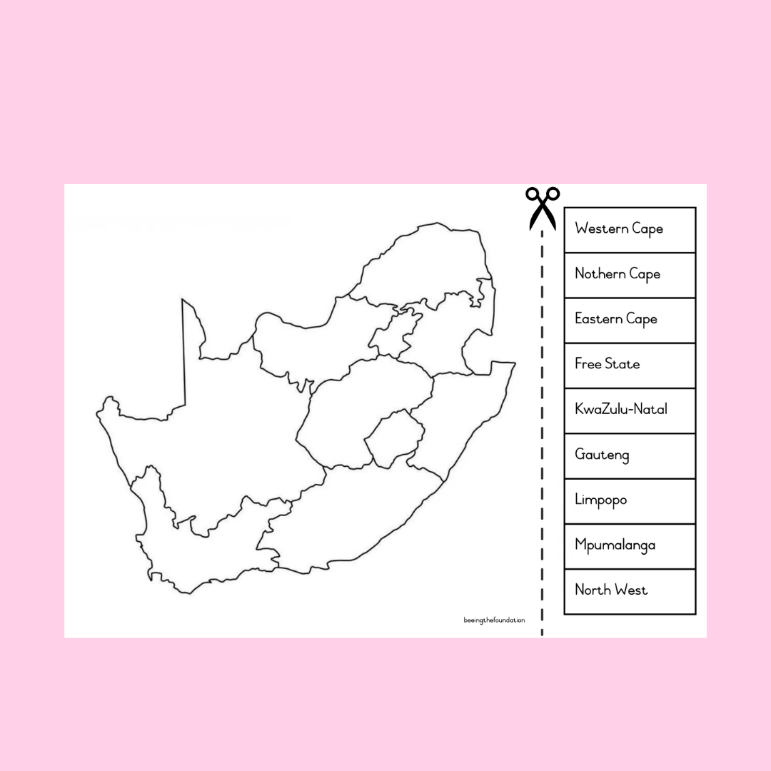 South African Provinces Worksheet