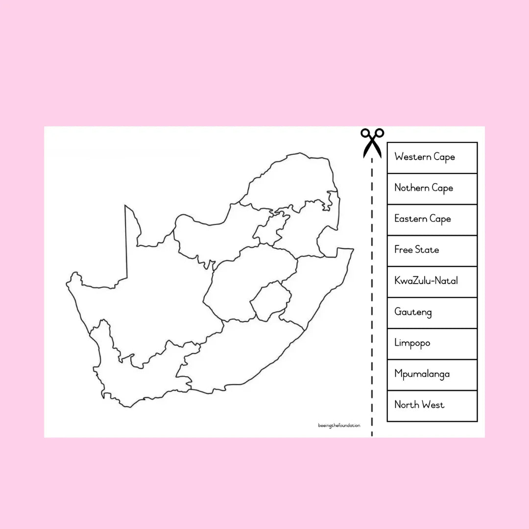 South African Provinces Worksheet