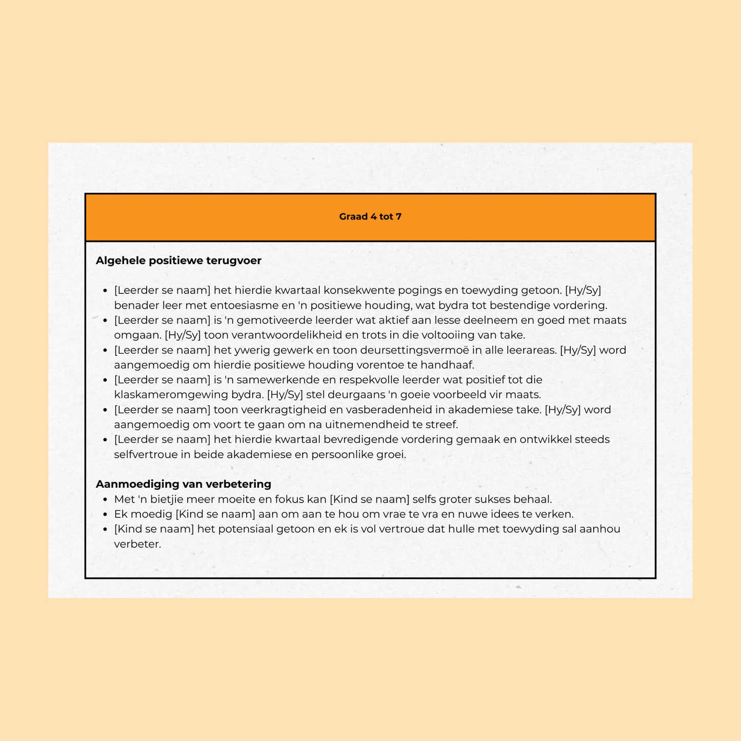 Rapport Komentaarbank Graad 4 tot 7