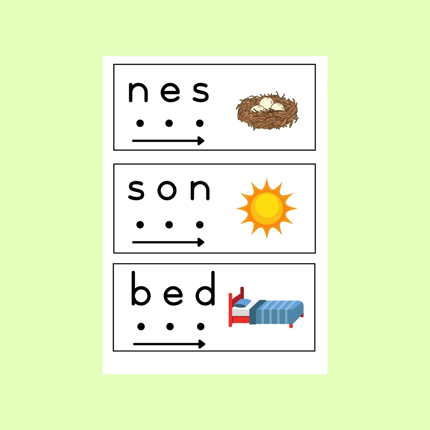 CVC Woorde - Afrikaans flitskaarte