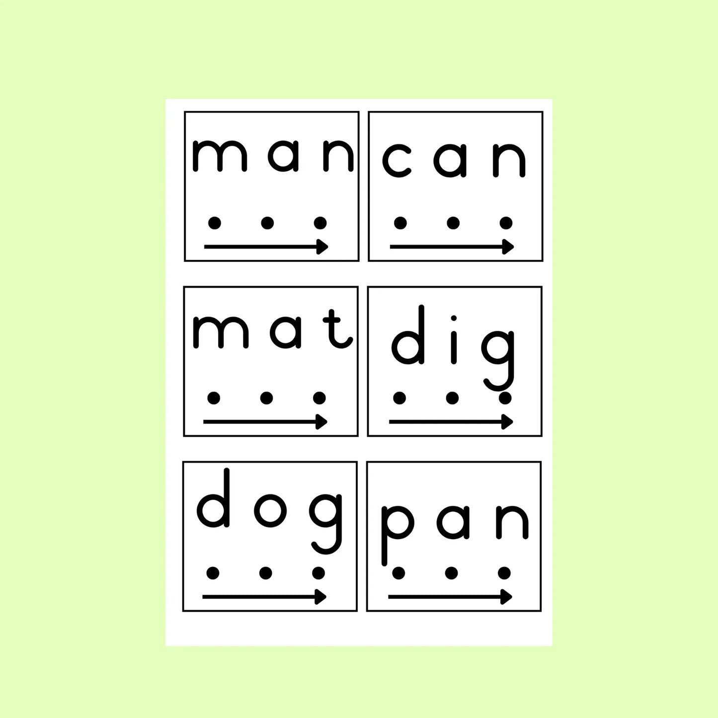 CVC Reading Cards