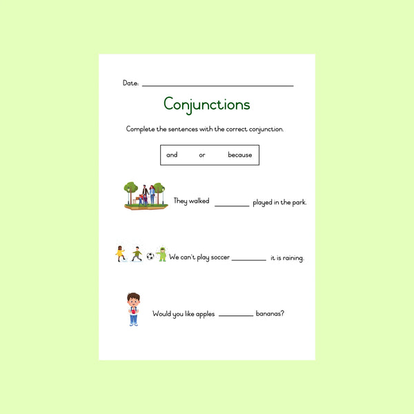 Conjunctions Worksheet (Freebie) – Beeing The Foundation