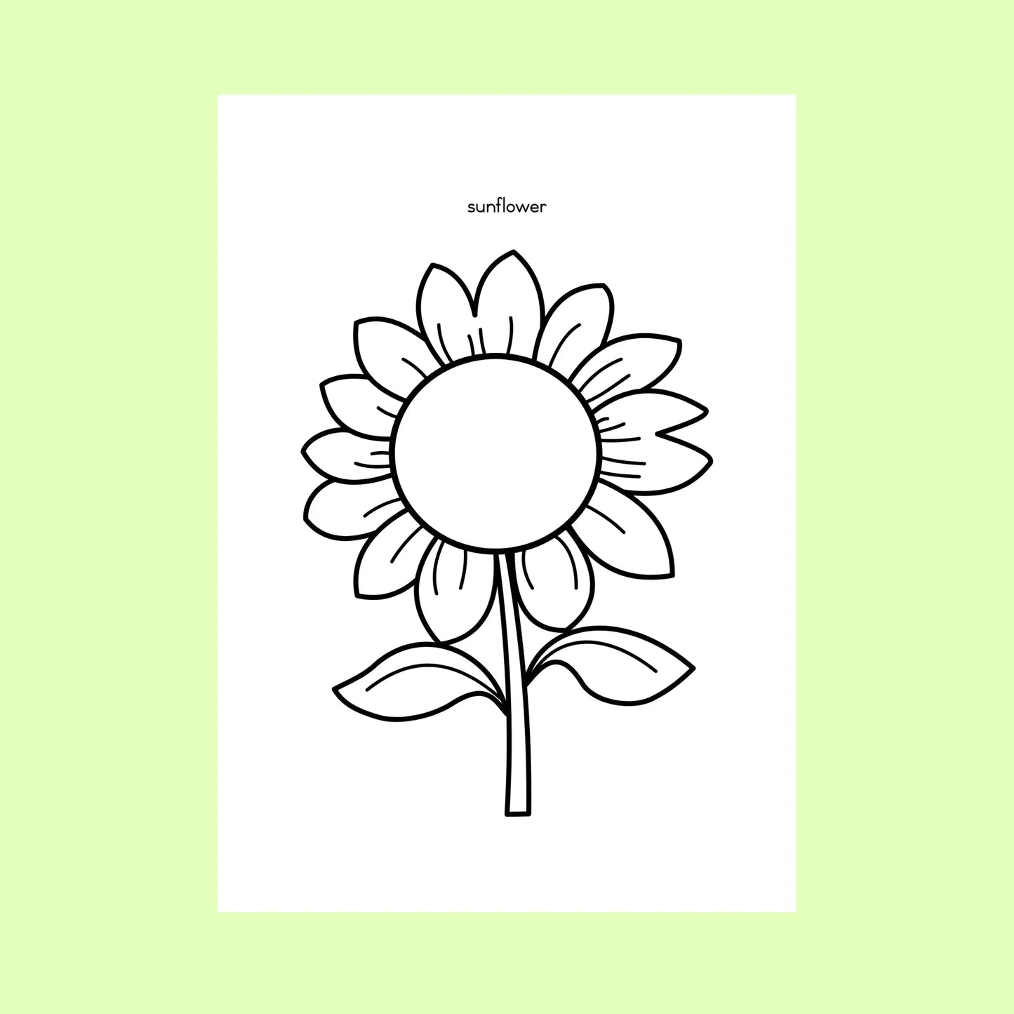 Sunflower Colouring Page (FREE)