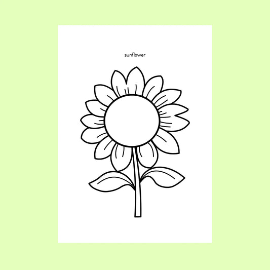 Sunflower Colouring Page (FREE)