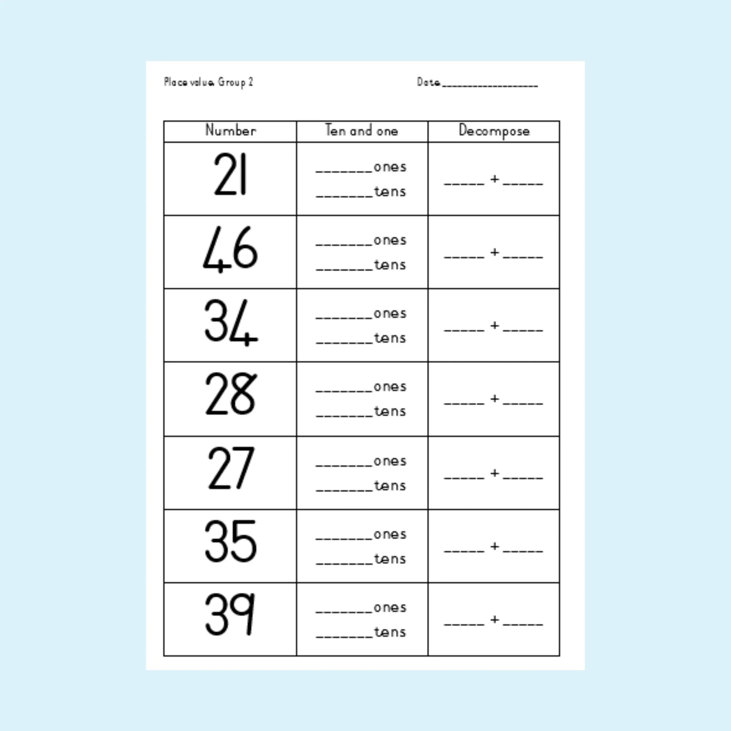 Place Value Worksheets