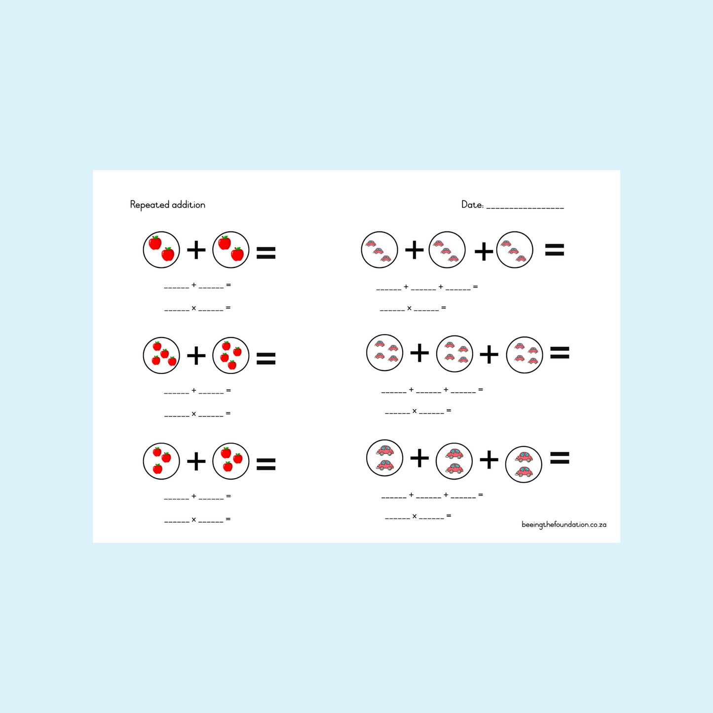 Repeated Addition Worksheet