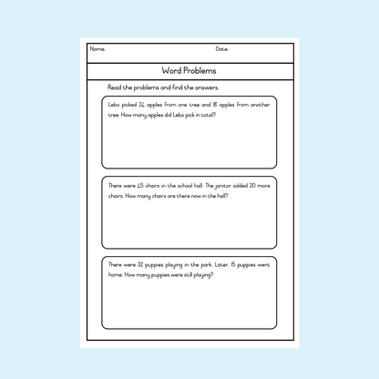 Word Problems Worksheets