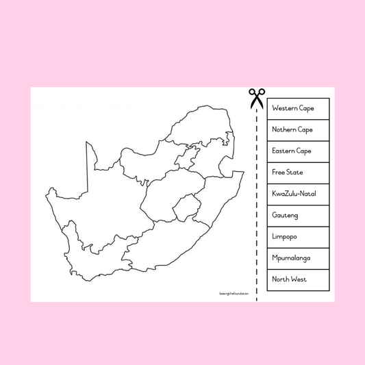 South African Provinces Worksheet