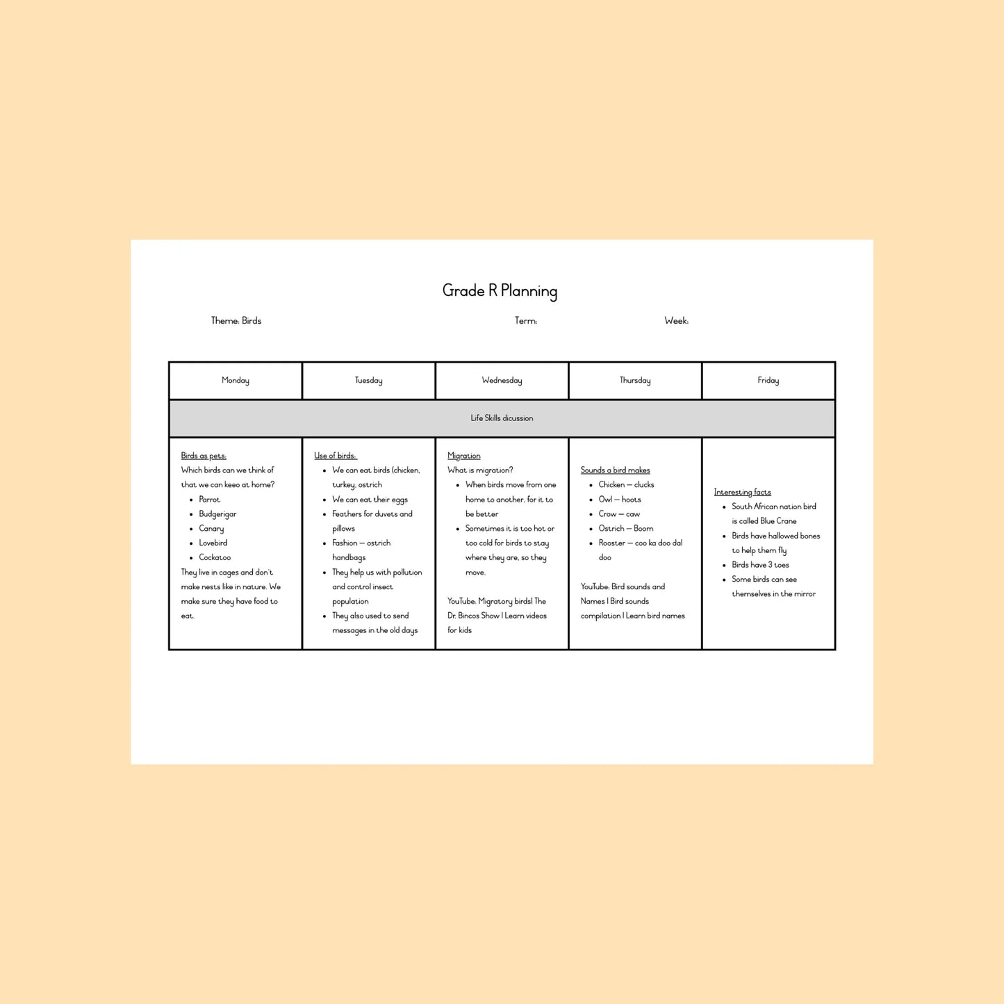 Winter Theme Lesson Plan