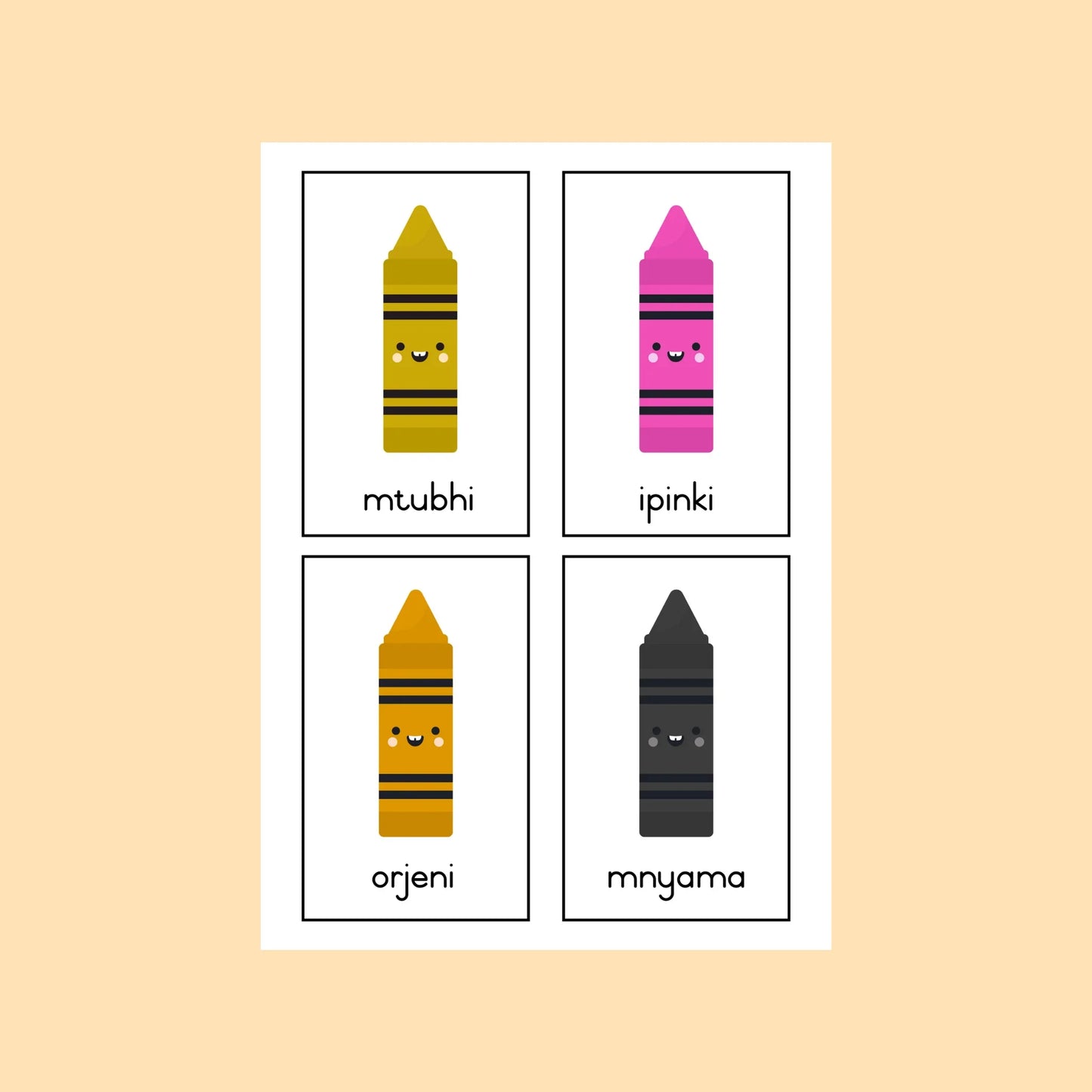 isiXhosa Display Cards (numbers, colours, vocabulary)