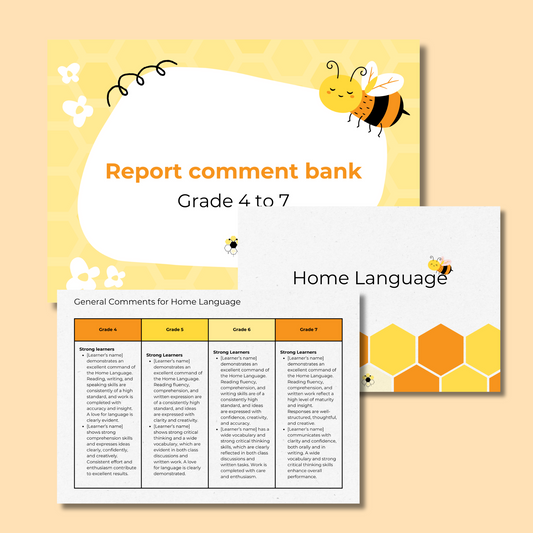 Report Comment Bank Grade 4 to 7