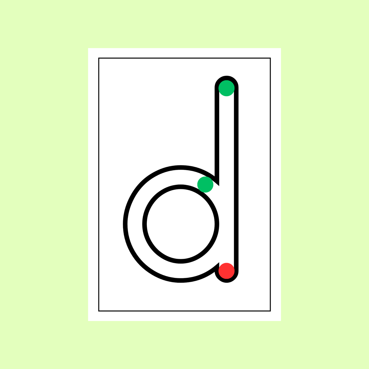 Robot Letters with Start and Finish Points