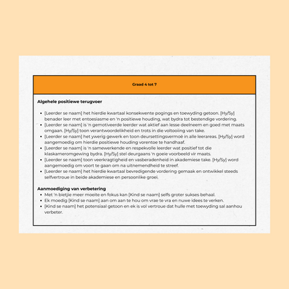 Rapport Komentaarbank Graad 4 tot 7
