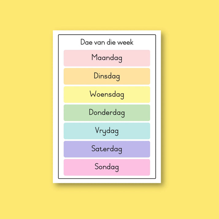 Dae van die week kaart – Beeing The Foundation