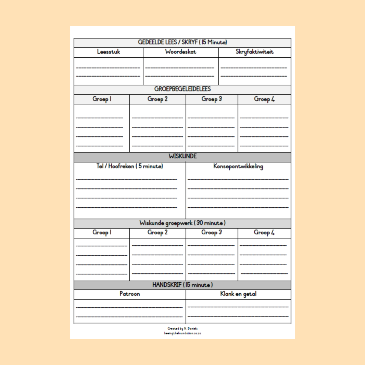DAAGLIKSE BEPLANNER (BLOMME)