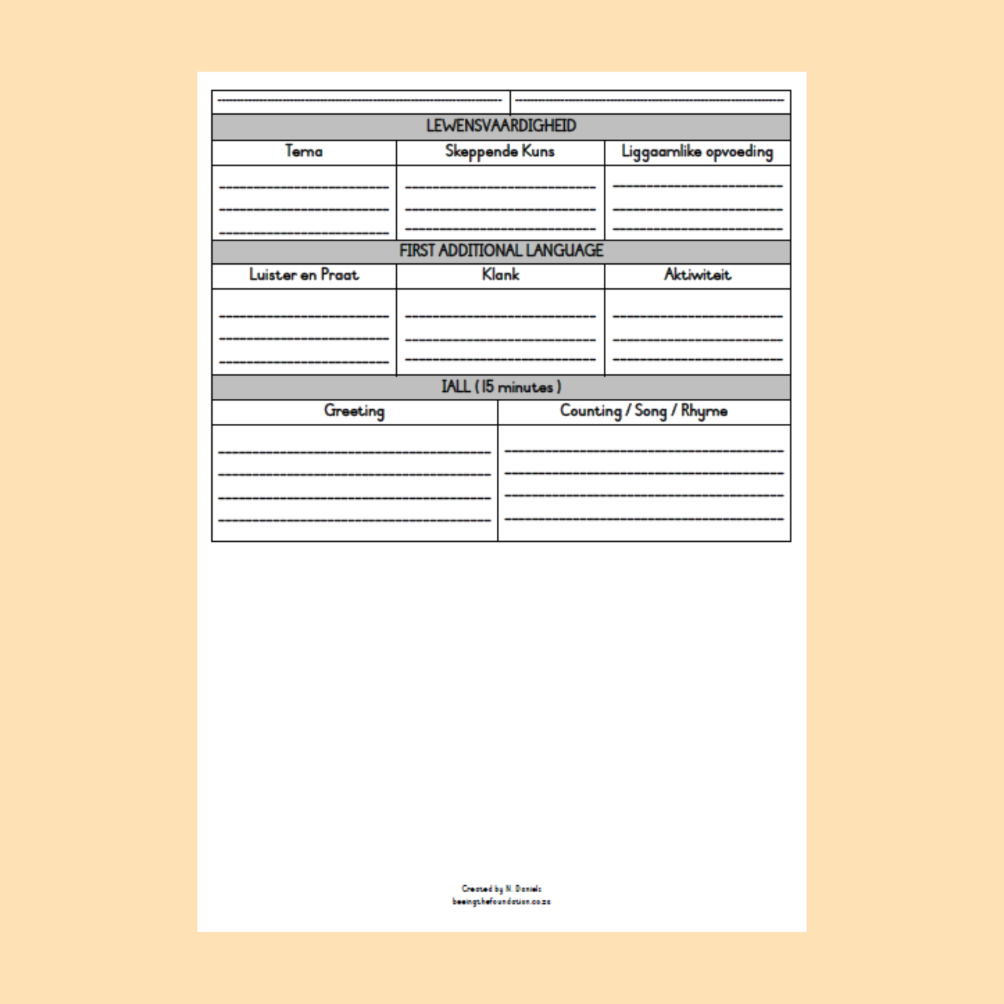 DAAGLIKSE BEPLANNER (BLOMME)