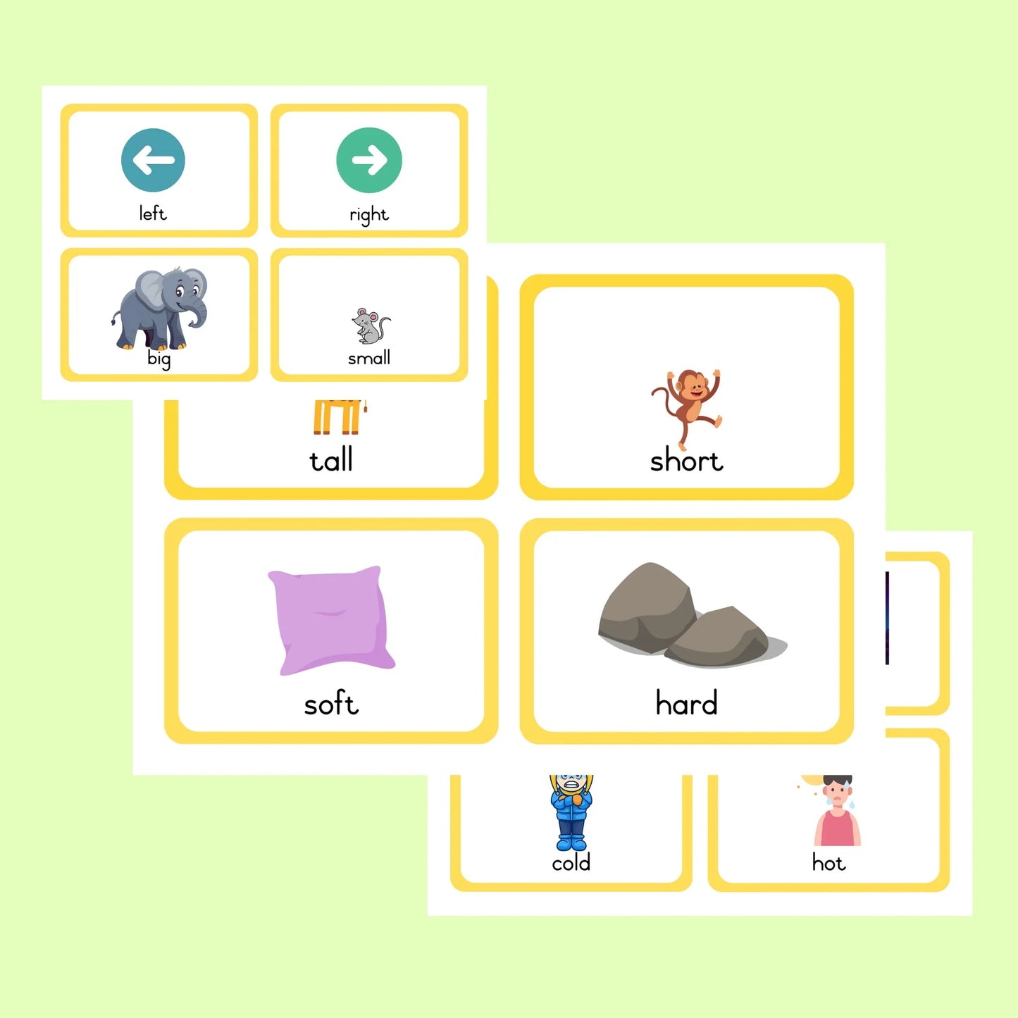 Opposites puzzle cards